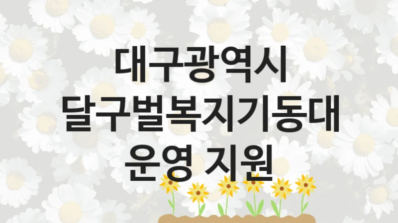 대구광역시
달구벌복지기동대 운영 지원