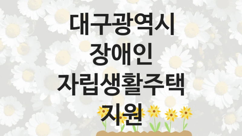 대구광역시
장애인 자립생활주택 지원