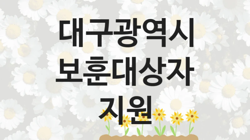 정부 복지 서비스 “보훈대상자 지원” – 대구광역시 자격 요건과 신청 방법