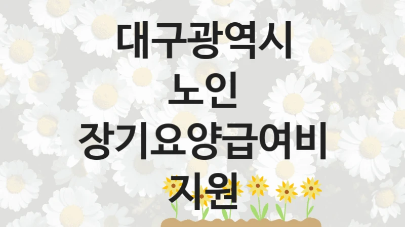 대구광역시
노인 장기요양급여비 지원