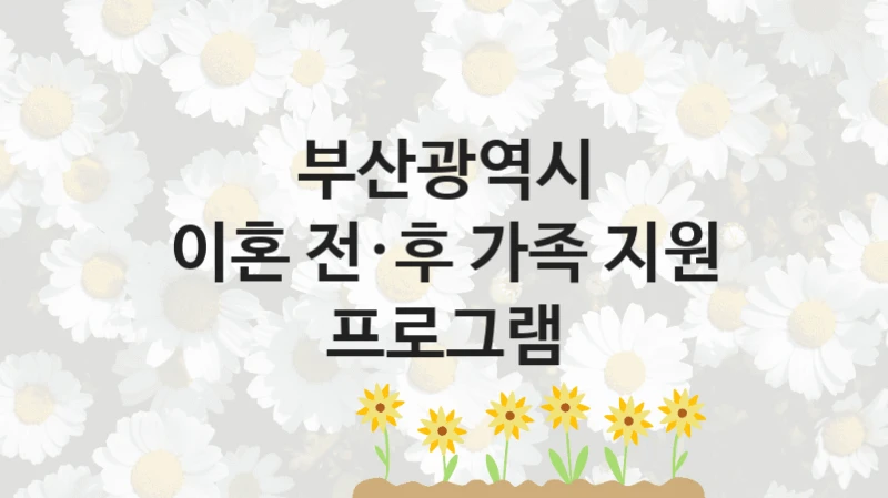 부산광역시
이혼 전·후 가족 지원 프로그램