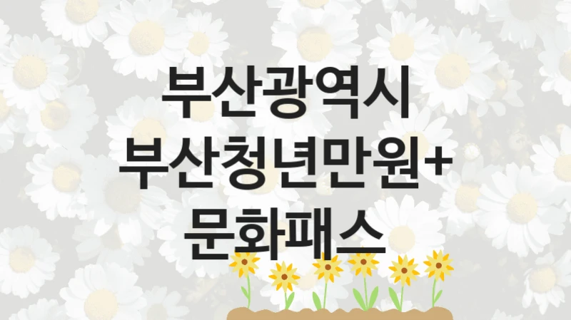 부산광역시 “부산청년만원+문화패스” 지원사업 자격 조건과 신청 일정
