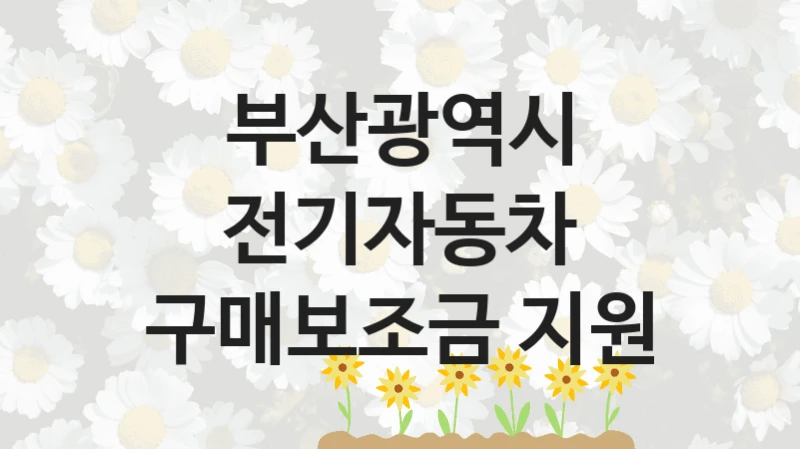 “전기자동차 구매보조금 지원” 부산광역시 복지지원 혜택 – 자격 조건과 구비 서류
