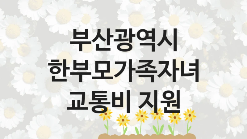 부산광역시
한부모가족자녀 교통비 지원