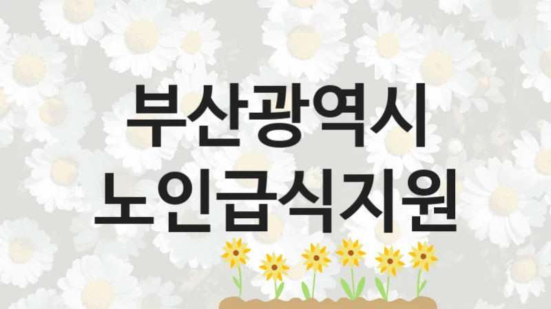 노인급식지원 신청 가이드 – 부산광역시 복지 지원 방법 및 필수 요건 안내