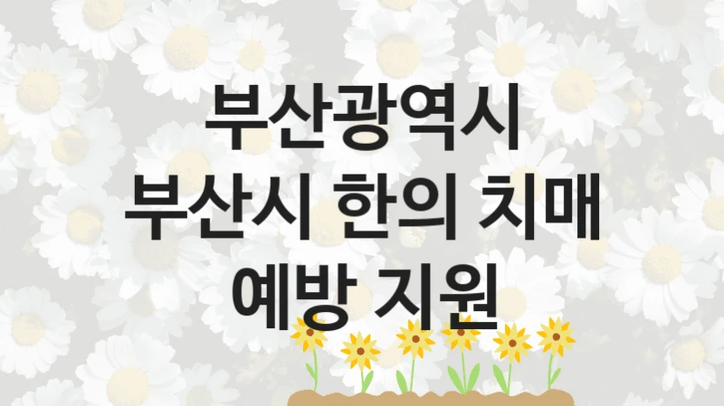 부산광역시
부산시 한의 치매 예방 지원