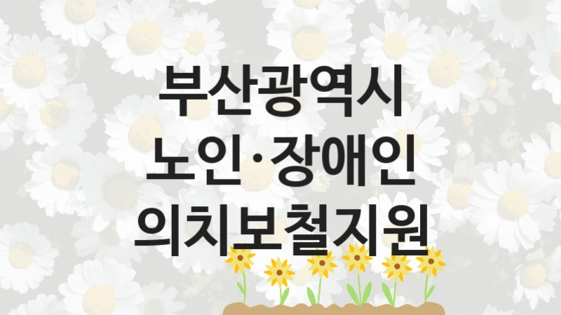 부산광역시
노인·장애인 의치보철지원