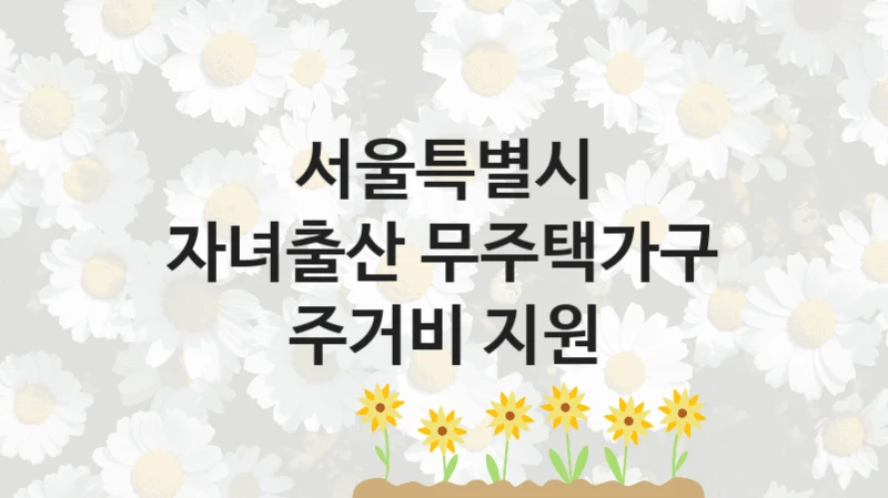 서울특별시
자녀출산 무주택가구 주거비 지원