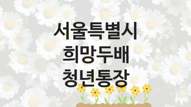 “희망두배 청년통장” 혜택 대상자 조건 – 서울특별시 복지정책 요건 및 혜택