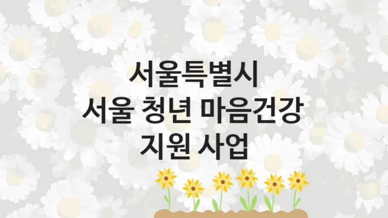 서울특별시 “서울 청년 마음건강 지원 사업” 지원사업 대상자 선정 기준 및 서류 준비