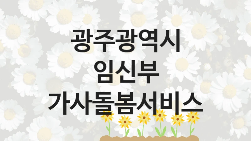 광주광역시
임신부 가사돌봄서비스