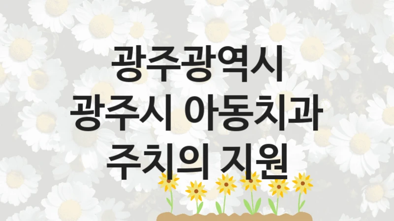 광주광역시
광주시 아동치과 주치의 지원