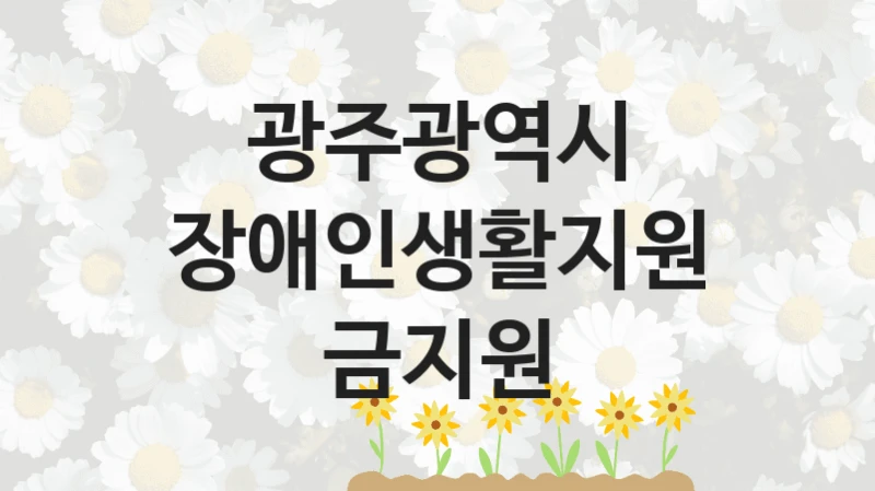 광주광역시, 장애인생활지원금지원 지원 정책정리, 신청 자격 조건과 구비 서류
