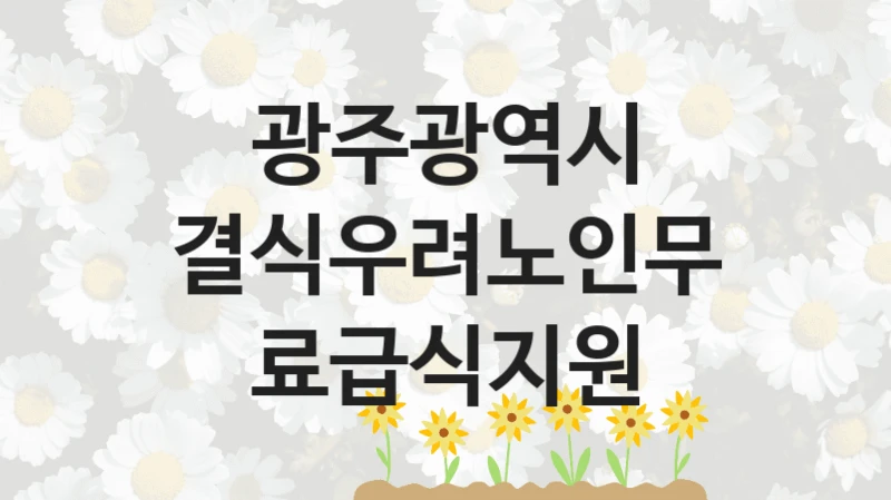 광주광역시
결식우려노인무료급식지원