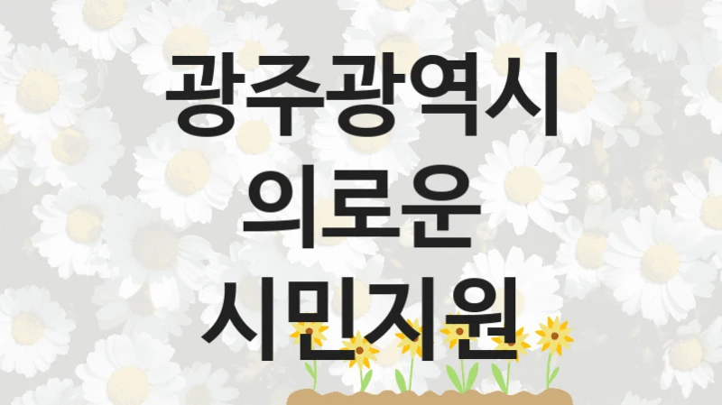 국가 지원 혜택 “의로운 시민지원” – 광주광역시 자격 요건과 신청 방법