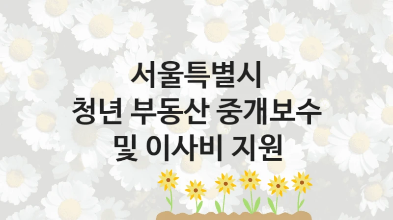 서울특별시
청년 부동산 중개보수 및 이사비 지원