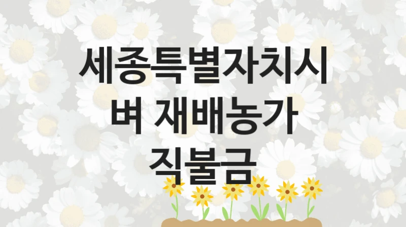 세종특별자치시
벼 재배농가 직불금
