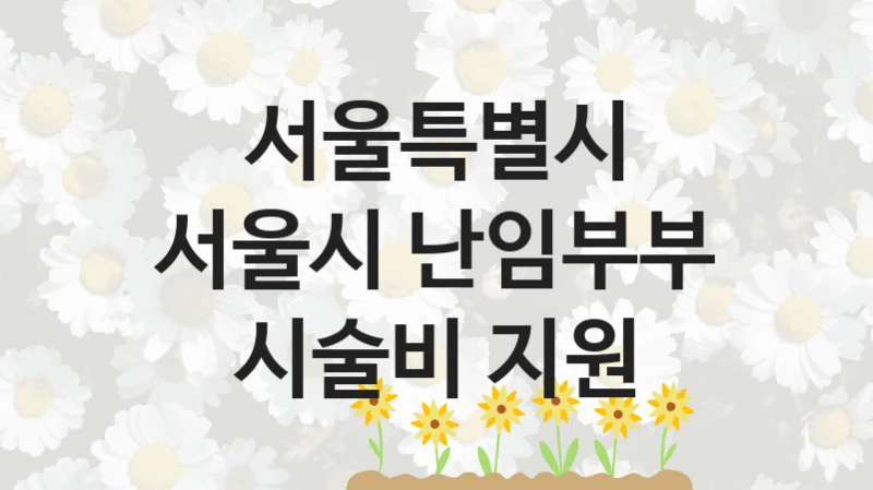 국가 복지 정책 “서울시 난임부부 시술비 지원” 신청 대상 및 자격 조건 – 서울특별시