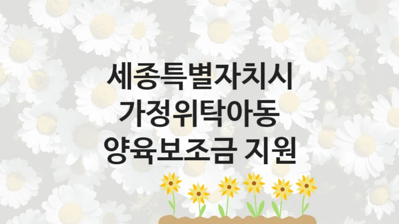 세종특별자치시
가정위탁아동 양육보조금 지원
