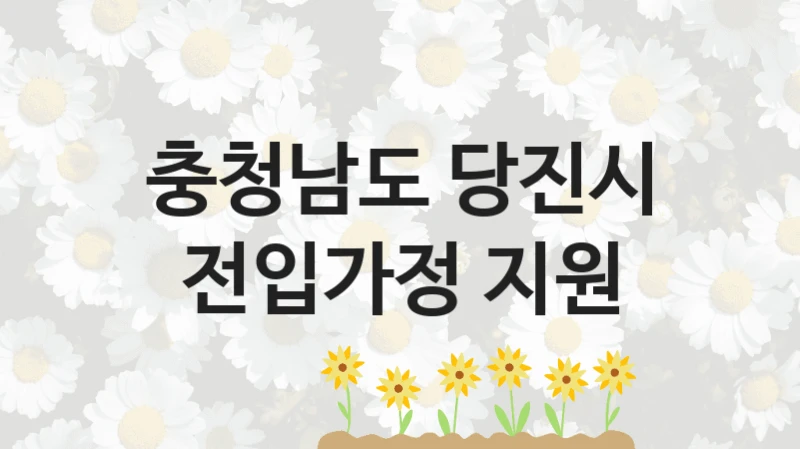 충청남도 당진시
전입가정 지원