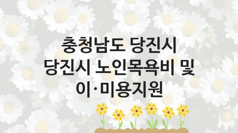 충청남도 당진시
당진시 노인목욕비 및 이·미용지원