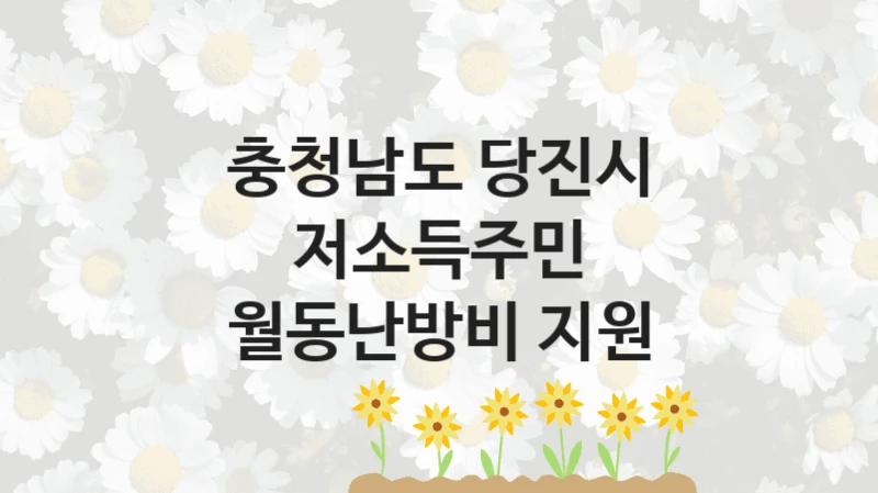 “저소득주민 월동난방비 지원” 지원 한도와 신청 기준 – 충청남도 당진시 복지정책 요건 및 혜택 안내