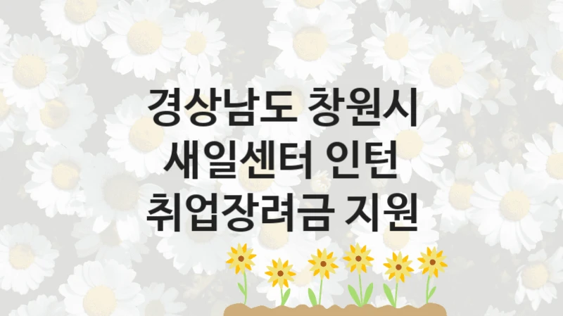 경상남도 창원시
새일센터 인턴 취업장려금 지원