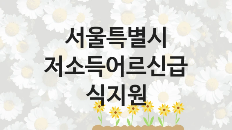 서울특별시
저소득어르신급식지원