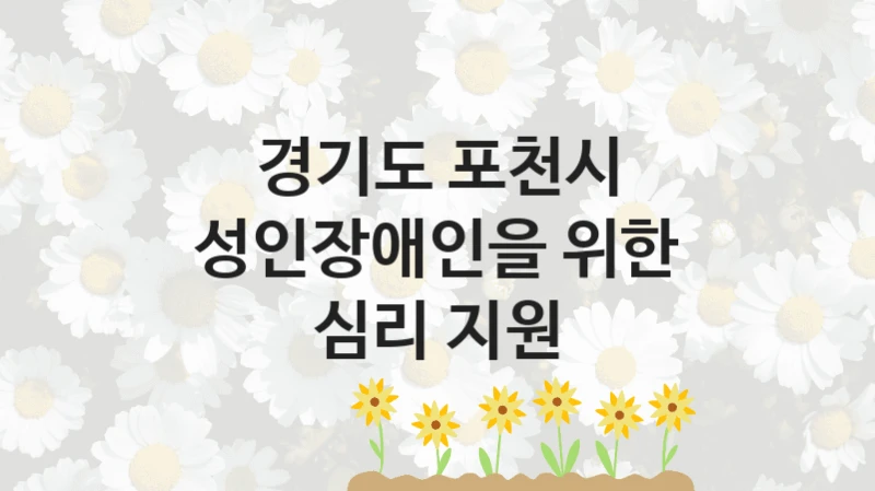 경기도 포천시
성인장애인을 위한 심리 지원