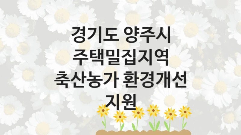 경기도 양주시
주택밀집지역 축산농가 환경개선 지원
