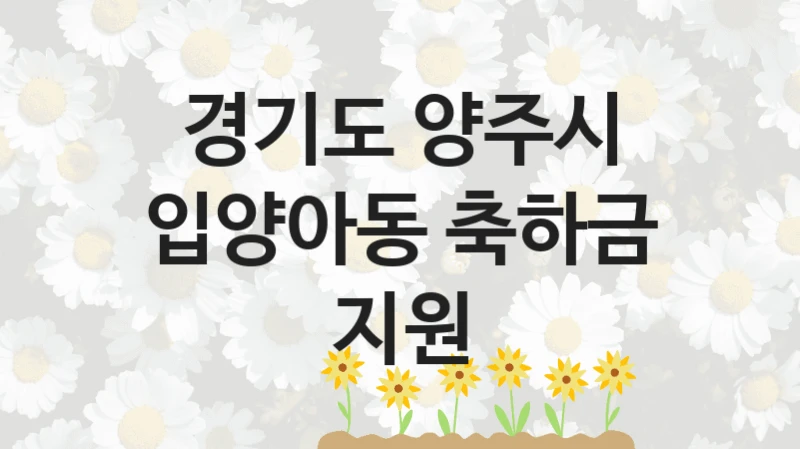 경기도 양주시
입양아동 축하금 지원