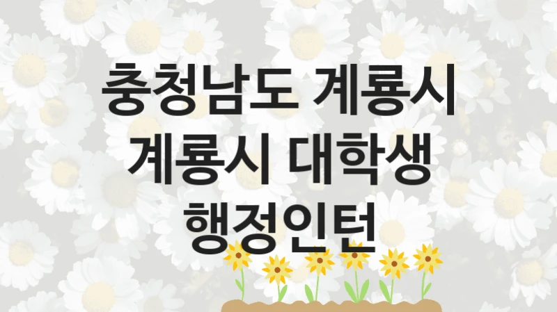 충청남도 계룡시
계룡시 대학생 행정인턴