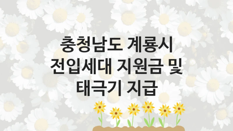충청남도 계룡시
전입세대 지원금 및 태극기 지급