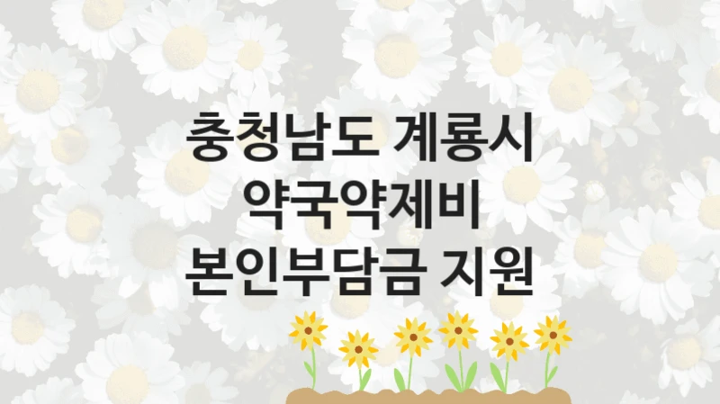 충청남도 계룡시
약국약제비 본인부담금 지원