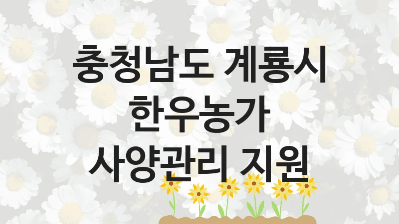 충청남도 계룡시
한우농가 사양관리 지원