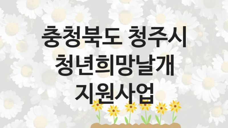 충청북도 청주시 “청년희망날개 지원사업” 지원사업 대상자 선정 기준 및 서류 준비