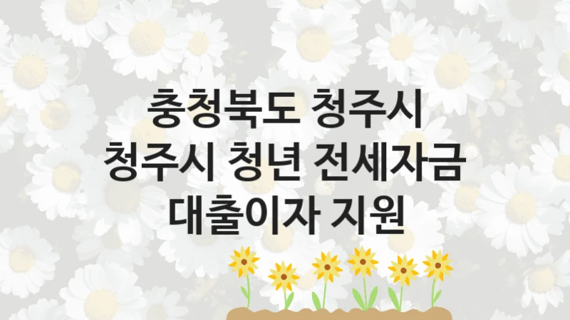 “청주시 청년 전세자금 대출이자 지원” 지원 한도와 신청 기준 – 충청북도 청주시 복지정책 요건 및 혜택 안내