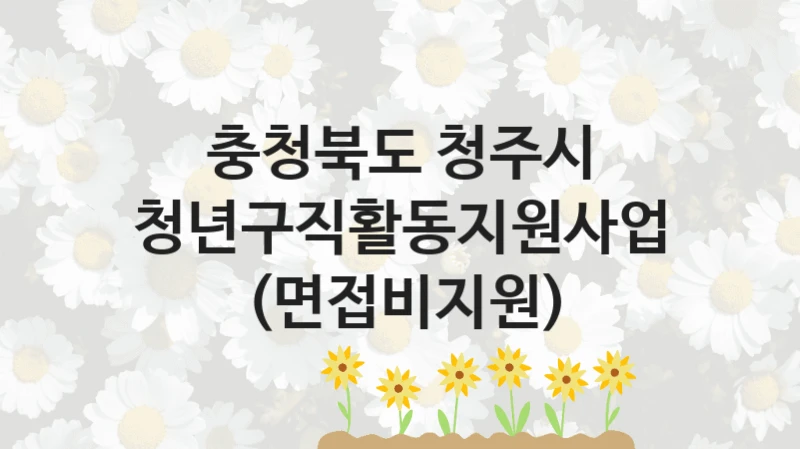충청북도 청주시 “청년구직활동지원사업(면접비지원)” 신청 주요 정보 – 접수 마감일과 신청 절차