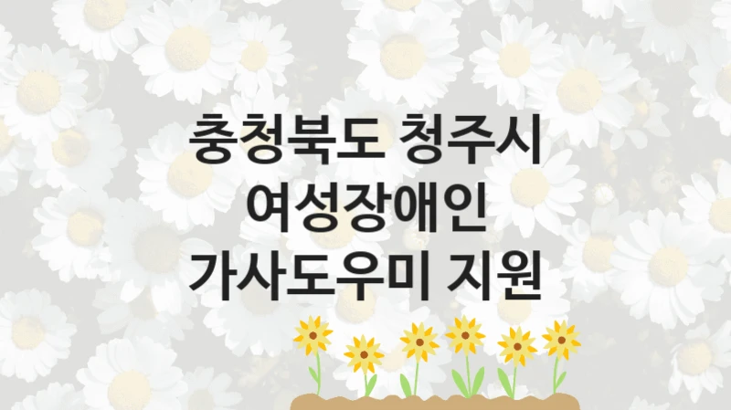 충청북도 청주시 복지정책, 여성장애인 가사도우미 지원, 신청 방법과 구비 서류