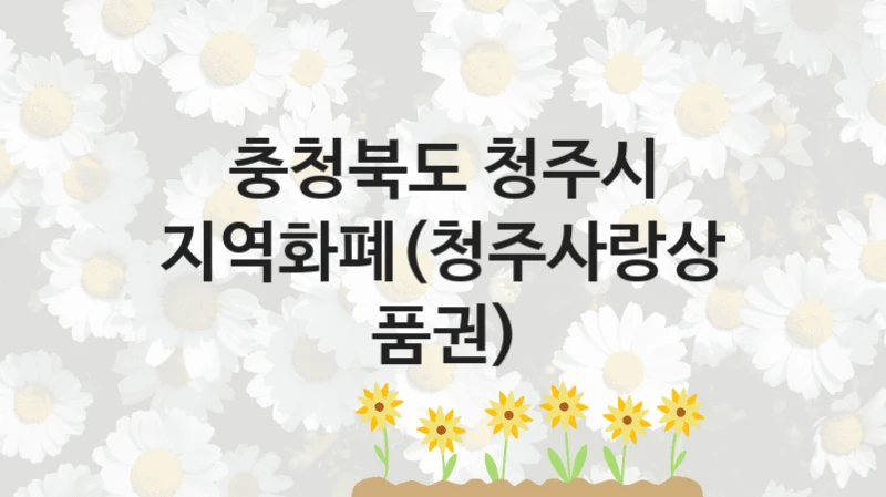 “지역화폐(청주사랑상품권)” 복지 혜택 신청부터 지급까지 – 충청북도 청주시 지원 정책